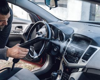 Steam cleaning and disinfection of the car interior and air conditioner